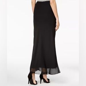 Alex Evenings Long Chiffon Black Skirt - Size L -Great Condition